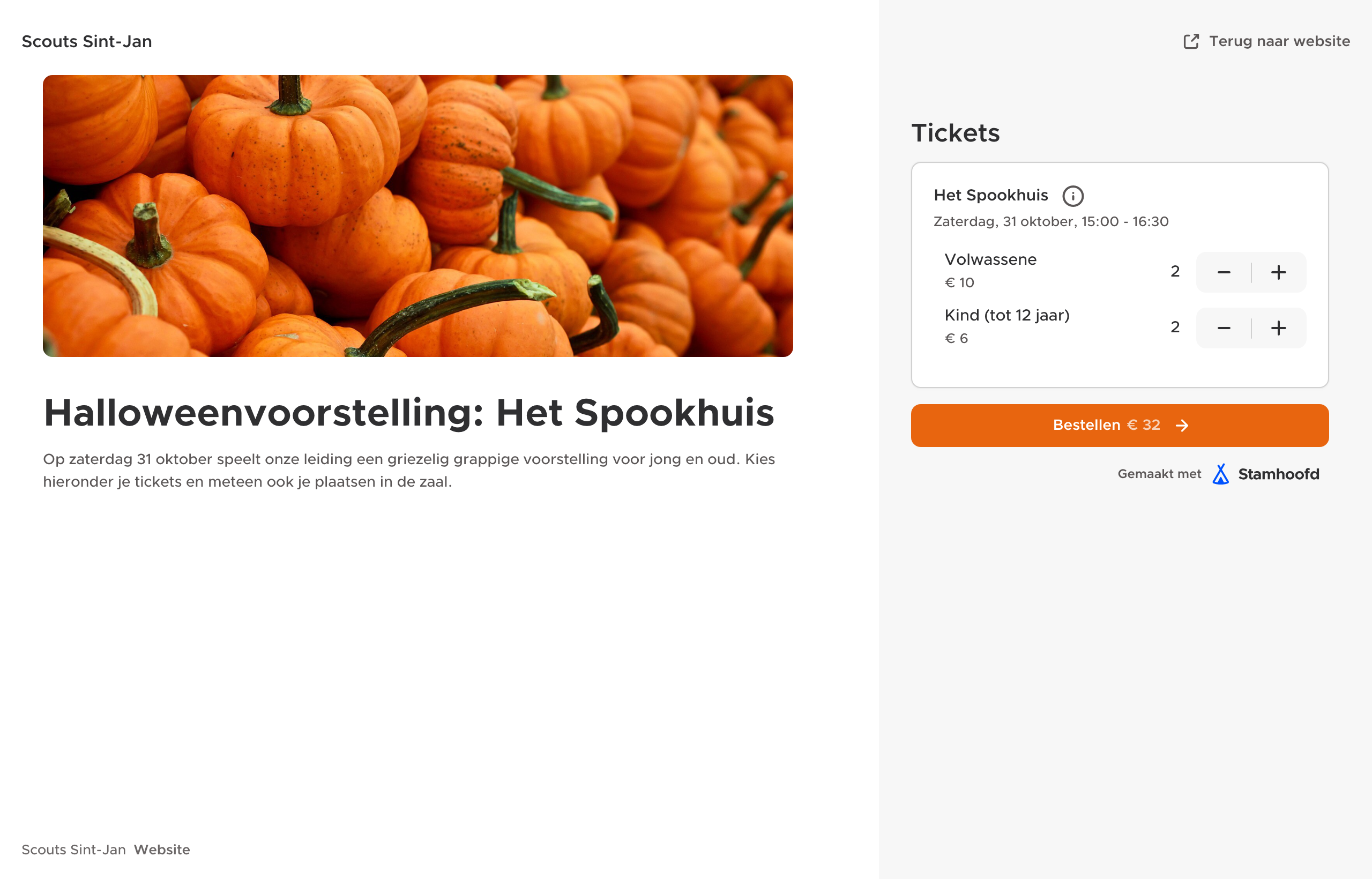 Tickets voor volwassenen en kinderen tegelijk kiezen